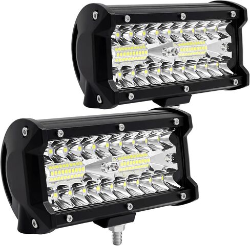 12 Volt led Lights, 7 Inch 120w led Off Road Lights 4 pcs Led Lights Vehicle Accessories for Trucks ATV UTV Tractor Pickup Cart SUV Jeep, 2PCS in Saudi Arabia