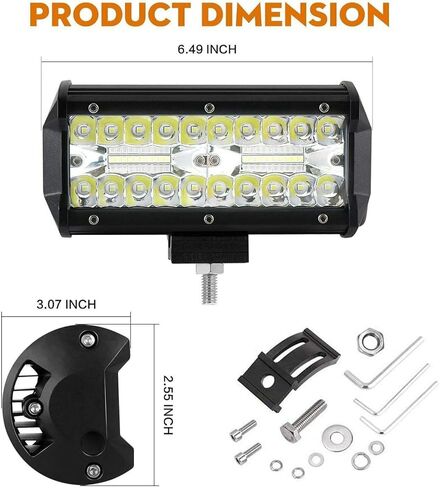 12 Volt led Lights, 7 Inch 120w led Off Road Lights 4 pcs Led Lights Vehicle Accessories for Trucks ATV UTV Tractor Pickup Cart SUV Jeep, 2PCS in Saudi Arabia