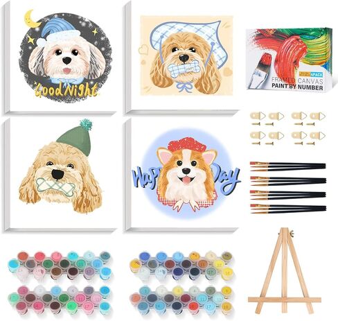 4 Pack Framed Paint by Numbers Kit for Adults Beginner with Wooden Easel, National Park Easy Adult Paint by Number Kits with Frame, DIY Number Painting for Adults Canvas for Home Decor Gift 8x12 Inch in Saudi Arabia