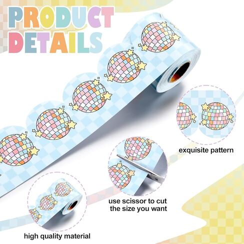 Gueevin 65.62ft Bulletin Board Borders Pastel Themed Scalloped Bulletin Border Trim Decorations for Classroom Office School Chalkboard Blackboard Desk Wall(Disco Ball) in Kuwait