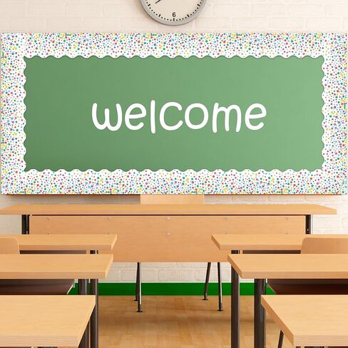 36 Feet Colorful Star Bulletin Board Border Roll, Star Bulletin Board Border Trim Confetti Star Borders for Birthday Back to School Classroom Office Wall Bulletin Board Decorations in Kuwait