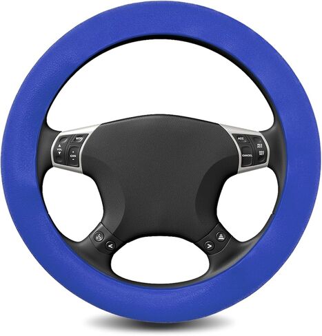 Silicone Steering Wheel Cover - Thicker Universal Stretchy & Anti-Slip Grips, Universal Fit 14"-16" Silicone Steering Wheel Protector for Men and Women, Car Interior Accessory (Black) in Saudi Arabia