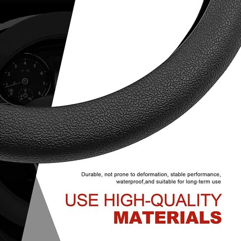 Silicone Steering Wheel Cover - Thicker Universal Stretchy & Anti-Slip Grips, Universal Fit 14"-16" Silicone Steering Wheel Protector for Men and Women, Car Interior Accessory (Black) in Saudi Arabia
