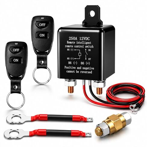 Side Post Remote Battery Disconnect Switch 12V 250A – Battery Cut Off Switch Prevents Battery Drain, Easy Installation Master Isolator for Cars, RV, Truck, Boat in Saudi Arabia