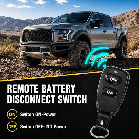 Side Post Remote Battery Disconnect Switch 12V 250A – Battery Cut Off Switch Prevents Battery Drain, Easy Installation Master Isolator for Cars, RV, Truck, Boat in Saudi Arabia