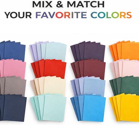 Premium Cardstock Paper Assortment – Build Your Own - 83lb Cover (225 GSM) – 8.5x11 Cardstock – Choose 10 Colors – Solid Core Matte Card Stock – Printer & Cricut Friendly – Made in USA (50) in Saudi Arabia