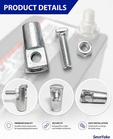 4-Pack U1 Battery Post Adapters - Converts U1 Flag Terminals to Standard SAE Top Posts | Universal Fit for Cars, Trucks, Generators & Lawn Equipment | Replaces #850116 in Saudi Arabia