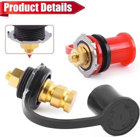 2PCS Car Remote Battery Terminal, 3/8" Stud 250A Battery Jumper Post Adapter with Insulating Cover, Heavy-Duty Batteries Charger Post Kit, Universal for UTV ATV Truck Trailer in Kuwait