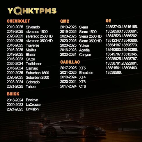 TPMS 433MHz Pre-programmed,New Upgraded TPMS Sensor Compatible With CHEVROLET Silverado(19-25)|Silverado(19-25)|Traverse(16-25)|Malibu(16-25)|Cruze (16-23)|Camaro(16-24)/OE#13598773(Set of 4) in Saudi Arabia