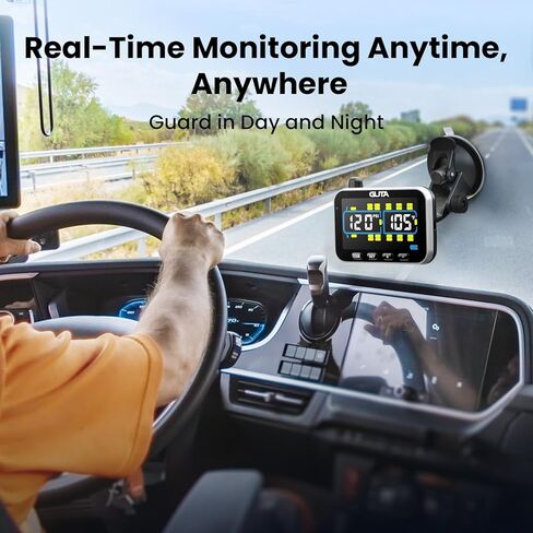 نظام مراقبة ضغط الإطارات GUTA، TPMS لمقطورة RV مع 10 أجهزة استشعار للتدفق وشاشة LCD ملونة، 6 أوضاع تنبيه، معزز الإشارة، استشعار لمسافات طويلة، للمقطورة والشاحنات ومنزل المحرك (0-188 رطل لكل بوصة مربعة) in Kuwait
