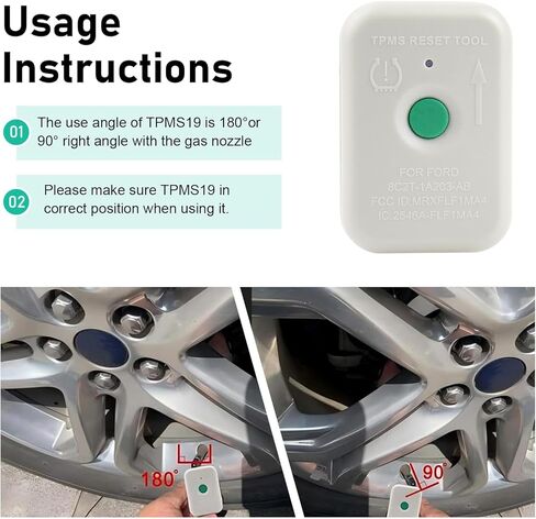 Car TPMS Programming Tool, Tire Pressure Activation & Reset Tool, Portable Sensor Relearn Device OEM# 8C2T-1A203-AB, Compatible with Ford F-150 Ranger Edge Explorer Mustang (White) in Saudi Arabia