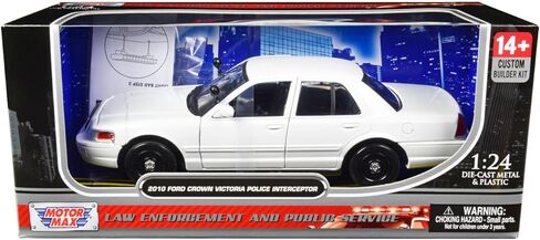 2010 Crown Victoria Police Interceptor Unmarked White Custom Builder's Kit Series 1/24 Diecast Model Car by Motormax 76469BB in Saudi Arabia