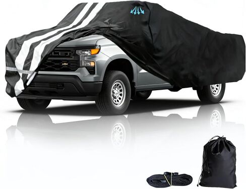Custom Truck Car Cover Fit for Chevy Silverado 1500 1998-2026 Regular Cab LB, All Weather 10 Layers Outdoor Exterior Covers, Waterproof Breathable Sun Sonw Wind Dust UV Protection with Zipper in Saudi Arabia