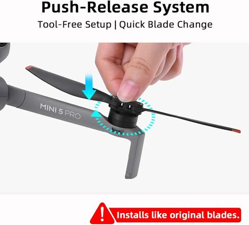 مراوح DJI Mini 5 Pro، شفرات منخفضة الضوضاء سريعة التحرير، مراوح بلاستيكية متينة خفيفة الوزن للطيران المستقر (8 قطع) in Kuwait