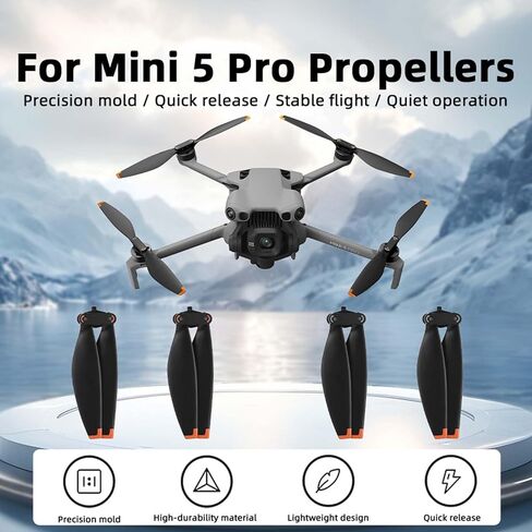 مراوح DJI Mini 5 Pro، شفرات منخفضة الضوضاء سريعة التحرير، مراوح بلاستيكية متينة خفيفة الوزن للطيران المستقر (8 قطع) in Kuwait