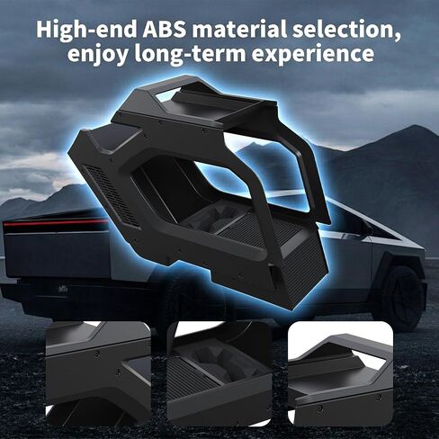 منظم وحدة التحكم المركزية متوافق مع Tesla Cybertruck 2023-2025، صينية تخزين مزدوجة الطبقة، حل تخزين وحدة التحكم الداخلية (أسود) in Kuwait