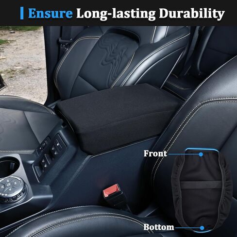 غطاء وحدة التحكم من النايلون الأسود من TOPINSTALL متوافق مع ملحقات أبواب Ford Bronco 2/4 2021-2026، غطاء صندوق مسند الذراع الناعم المضاد للخدش وغطاء وحدة التحكم يتطابق مع الجزء الداخلي (ليس للرياضة) in Kuwait