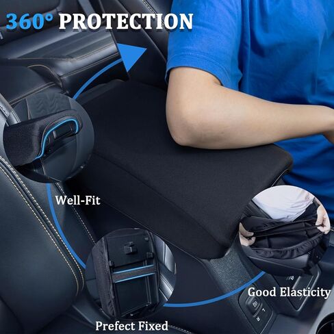 غطاء وحدة التحكم من النايلون الأسود من TOPINSTALL متوافق مع ملحقات أبواب Ford Bronco 2/4 2021-2026، غطاء صندوق مسند الذراع الناعم المضاد للخدش وغطاء وحدة التحكم يتطابق مع الجزء الداخلي (ليس للرياضة) in Kuwait