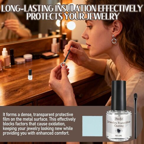 Jewelry Protective Coating, Jewelry Shield, Transparent and Quick-Drying, Enhances The Shine of Jewelry and Protects it from Wear and Oxidation, 5ml*2 in Saudi Arabia