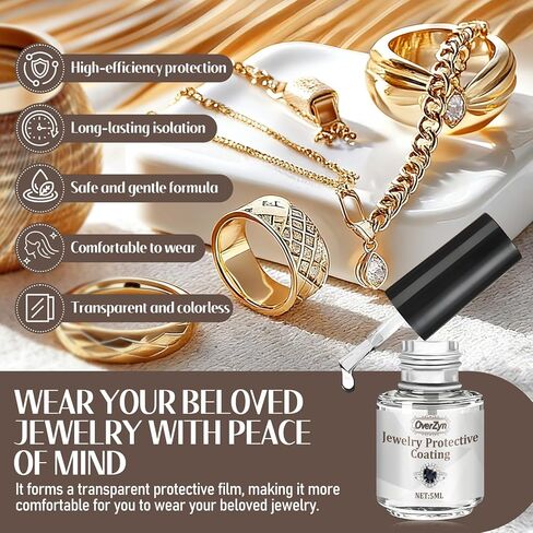 Jewelry Protective Coating, Jewelry Shield, Transparent and Quick-Drying, Enhances The Shine of Jewelry and Protects it from Wear and Oxidation, 5ml*2 in Saudi Arabia