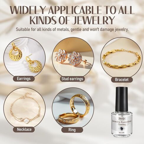 Jewelry Protective Coating, Jewelry Shield, Transparent and Quick-Drying, Enhances The Shine of Jewelry and Protects it from Wear and Oxidation, 5ml*2 in Saudi Arabia