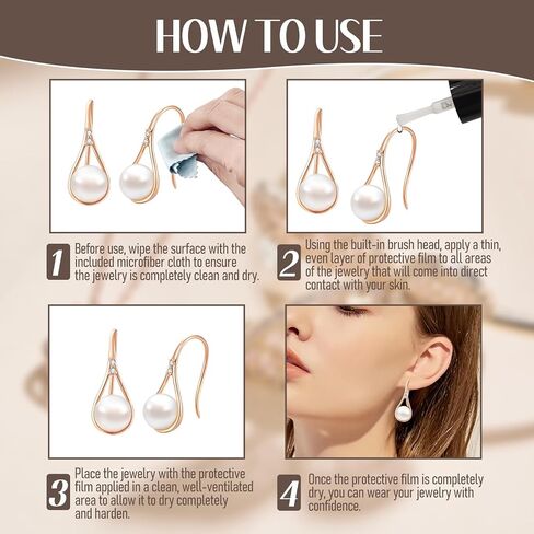 Jewelry Protective Coating, Jewelry Shield, Transparent and Quick-Drying, Enhances The Shine of Jewelry and Protects it from Wear and Oxidation, 5ml*2 in Saudi Arabia