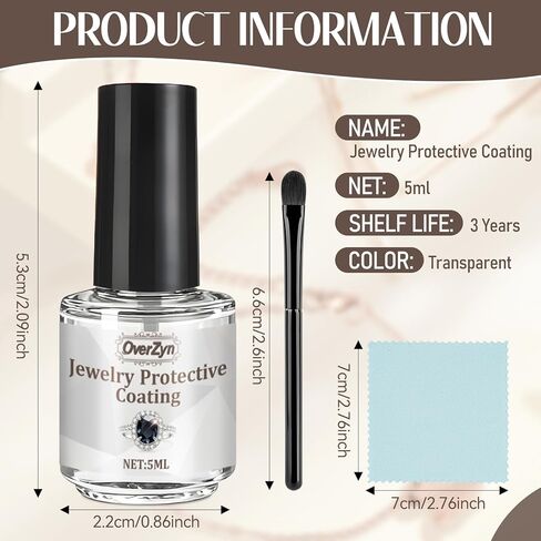 Jewelry Protective Coating, Jewelry Shield, Transparent and Quick-Drying, Enhances The Shine of Jewelry and Protects it from Wear and Oxidation, 5ml*2 in Saudi Arabia