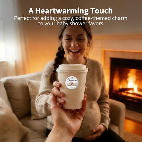 120pcs A Baby is Brewing Thank You Stickers,Coffee Theme Shower Favor Stickers, Thank You for Showering Our Baby with Love, Party Favor Labels for Favor Bags in Saudi Arabia