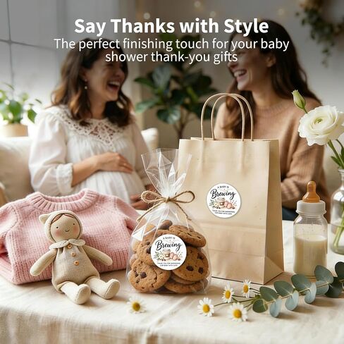 120pcs A Baby is Brewing Thank You Stickers,Coffee Theme Shower Favor Stickers, Thank You for Showering Our Baby with Love, Party Favor Labels for Favor Bags in Saudi Arabia
