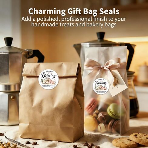 120pcs A Baby is Brewing Thank You Stickers,Coffee Theme Shower Favor Stickers, Thank You for Showering Our Baby with Love, Party Favor Labels for Favor Bags in Saudi Arabia