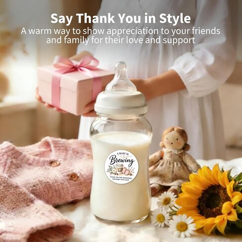 120pcs A Baby is Brewing Thank You Stickers,Coffee Theme Shower Favor Stickers, Thank You for Showering Our Baby with Love, Party Favor Labels for Favor Bags in Saudi Arabia