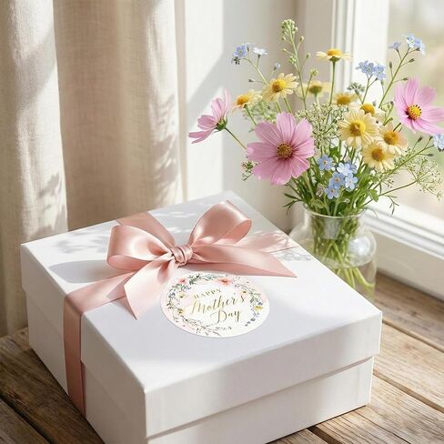 Mobiusea Creation Wildflower Happy Mother’s Day Stickers | Large 2 inch | 60pcs Gold Foil Mothers Day Stickers, Envelope Seal Stickers & Gift Labels for Gifts, Cards, Party Favors & Decorations in Kuwait