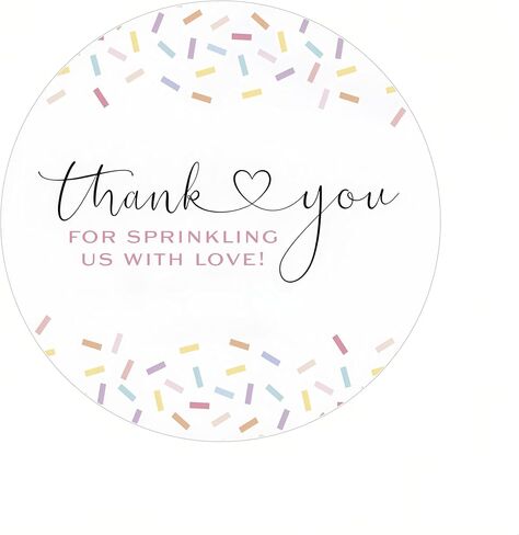 100PCS Colorful Baby Sprinkle Thank You Stickers, 2 Inch Round Labels, “Thank You for Sprinkling Us with Love" Favor Stickers for Baby Shower, Birthday Party, Wedding Favors, Envelopes & Gift Bags in Saudi Arabia