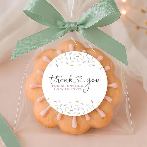 100PCS Colorful Baby Sprinkle Thank You Stickers, 2 Inch Round Labels, “Thank You for Sprinkling Us with Love" Favor Stickers for Baby Shower, Birthday Party, Wedding Favors, Envelopes & Gift Bags in Saudi Arabia