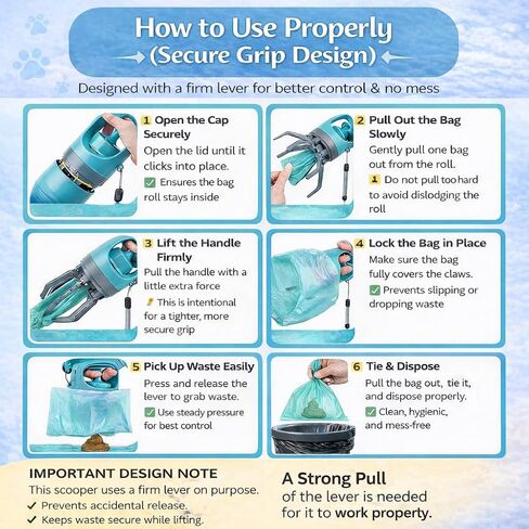 Dog Pooper Scooper for Large Small Dogs - Portable Eco-Friendly Lightweight Poop Scooper for Dogs, Mini Waste Picker for Lawn, Grass, Gravel, and Easy to Carry (7.4 x 2.8in) Blue in Saudi Arabia