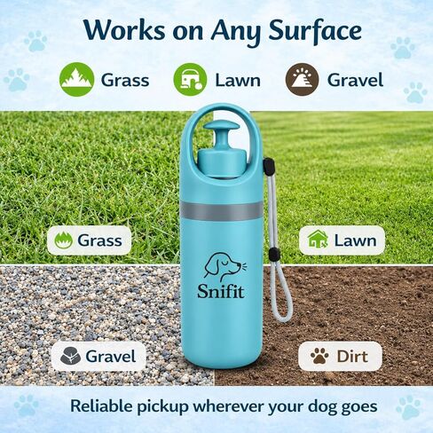 Dog Pooper Scooper for Large Small Dogs - Portable Eco-Friendly Lightweight Poop Scooper for Dogs, Mini Waste Picker for Lawn, Grass, Gravel, and Easy to Carry (7.4 x 2.8in) Blue in Saudi Arabia