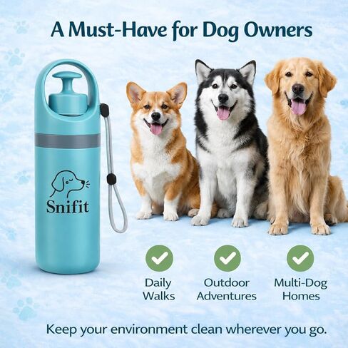 Dog Pooper Scooper for Large Small Dogs - Portable Eco-Friendly Lightweight Poop Scooper for Dogs, Mini Waste Picker for Lawn, Grass, Gravel, and Easy to Carry (7.4 x 2.8in) Blue in Saudi Arabia