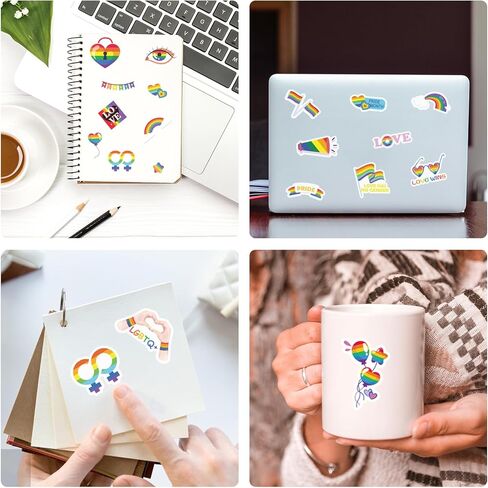 595 Pieces Pride Stickers Pack - Rainbow LGBT Decals for Water Bottle Laptop Planner LGBT Celebration Parades Home Decor Party Supplies in Saudi Arabia