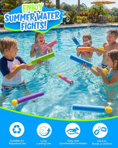 6-Pack Water Blaster Set, Summer Blasters Squirt Guns for Kids Outdoor Swimming Pool, Backyard, Beach Game Water Fighting Play Toys in Saudi Arabia