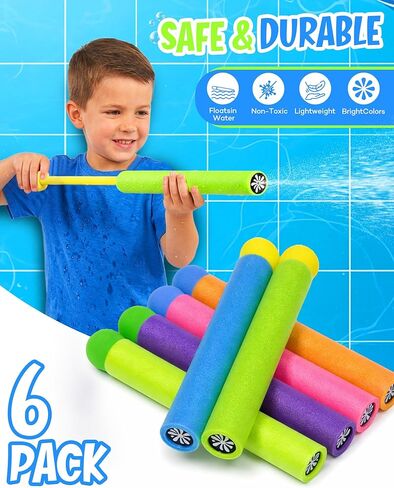 6-Pack Water Blaster Set, Summer Blasters Squirt Guns for Kids Outdoor Swimming Pool, Backyard, Beach Game Water Fighting Play Toys in Saudi Arabia