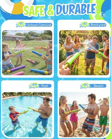 6-Pack Water Blaster Set, Summer Blasters Squirt Guns for Kids Outdoor Swimming Pool, Backyard, Beach Game Water Fighting Play Toys in Saudi Arabia