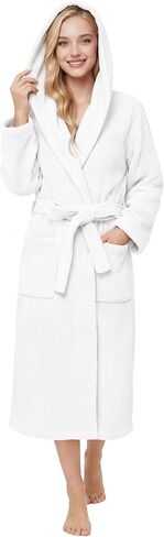 Hooded Bathrobes for Women, Soft Long Towel Robes for Women - Quick Dry yet Warm in Kuwait