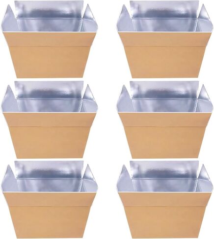 6 Pcs Insulated Shipping Boxes, 8.7 x 4.7 x 5.7 in/22 x 12 x 14.5 cm, Foam Cooler with Aluminum Foil Liner, Thickened Cardboard Foldable Cooler, for Food Delivery, Perishable Transport in Saudi Arabia