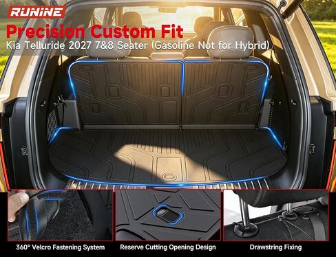 Floor Mats for 2027 Kia Telluride Gas Only (Not for Hybrid) 7&8 Seater TPE Custom Car Floor Mats Full Set Trunk Mat with Backrest Mat All Weather 2027 Kia Telluride Accessories in Saudi Arabia