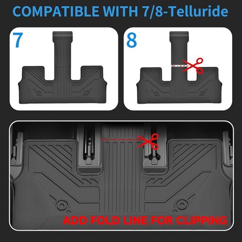 Floor Mats for 2027 Kia Telluride Gas Only (Not for Hybrid) 7&8 Seater TPE Custom Car Floor Mats Full Set Trunk Mat with Backrest Mat All Weather 2027 Kia Telluride Accessories in Saudi Arabia
