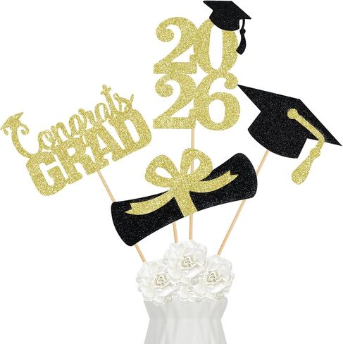 24 Pcs Gold 2024 Graduation Centerpiece Sticks Graduation Party Centerpieces for Tables Gold Graduation Table Toppers 2024 for Centerpiece Table Decorations Graduation 2024 Gold in Saudi Arabia