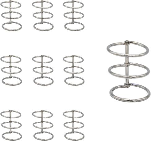 10pcs 3 Ring Metal Loose Leaf Binder - 30mm Snap-Lock Split Hinged Book Rings for DIY Photo Albums, Refillable Notebooks, Report Covers, Travel Journals - Heavy Duty Binding Spines Combs in Saudi Arabia