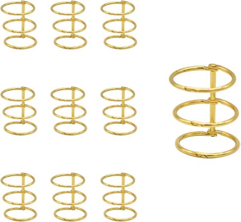 10pcs 3 Ring Metal Loose Leaf Binder - 30mm Snap-Lock Split Hinged Book Rings for DIY Photo Albums, Refillable Notebooks, Report Covers, Travel Journals - Heavy Duty Binding Spines Combs in Saudi Arabia