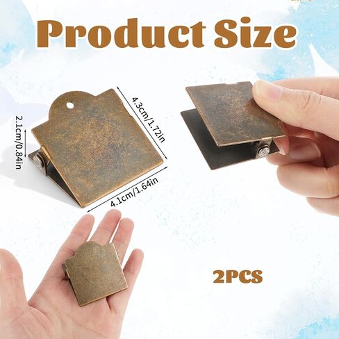 2Pcs Metal Book Clip Vintage Planner Journal Clip Bronze Page Travelers Notebook Clips for Journaling Planner Sketchbook Office School Document File Organizer Cookbook Sketchbook Mark in Saudi Arabia