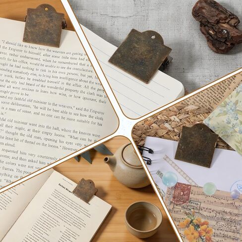 2Pcs Metal Book Clip Vintage Planner Journal Clip Bronze Page Travelers Notebook Clips for Journaling Planner Sketchbook Office School Document File Organizer Cookbook Sketchbook Mark in Saudi Arabia